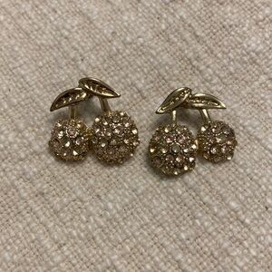 Gold Cherry Stud Earrings